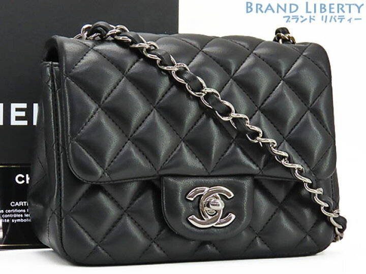 美品CHANEL シャネル ミニフラップバッグ ミニマトラッセ ブラック 