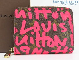 【超美品】ルイヴィトン　LOUIS VUITTON　モノグラム グラフィティ　ジッピーコイン パース　コインケース　小銭入れ　コンパクト財布　カードケース　パスケース　名刺入れ　フューシャ ピンク　M93707　【中古】