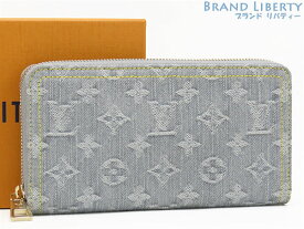 【新品 レア】ルイヴィトン　LOUIS VUITTON　モノグラムデニム　ジッピーウォレット　ラウンドファスナー長財布　ウォッシュドグレー　デニム レザー　M13214　【中古】