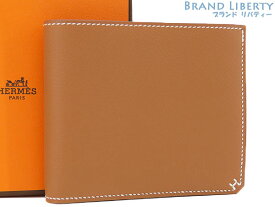 【新品】エルメス　HERMES　Hセリエ　コンパクト ウォレット　二つ折り財布　コンパクト財布　ゴールド ブラウン　ヴォー エヴァーカラー　H084594CK37 W刻印