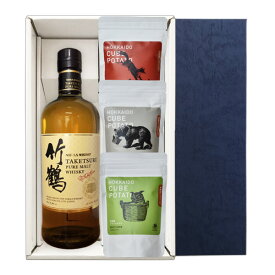 ニッカ竹鶴ピュアモルト【3種選べるキューブポテトセット】700ml〔ギフト箱K付〕【送料無料】【常温便限定】【□】