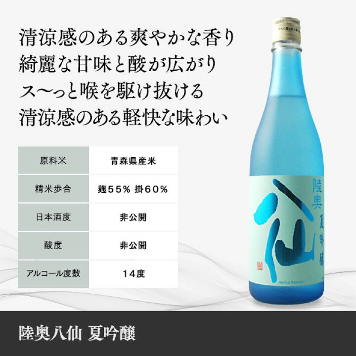 数量限定!特売 日本酒 720ml 陸奥八仙 夏吟醸 日本酒 数量限定!特売 日本酒 720ml 陸奥八仙 夏吟醸 日本酒