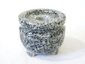 【御影石（ミカゲ石）】閃緑石　お墓用線香立て　玉香炉　2.5寸【墓石用】