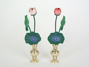 常花彩色3寸3本立(1対)と華鋲1.8寸セット(1対)(磨き)