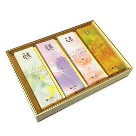 【新商品リニューアル】日本香堂 進物線香 花風 アソート4種 お線香 喪中見舞い ギフト セット 微煙 贈答用 線香 送る お供え メッセージ お悔み状 進物用 御供 ケース 法事 お彼岸 お盆 贈答 進物 お香 お悔やみ お悔み お彼岸 初盆 メッセージ 【送料無料】