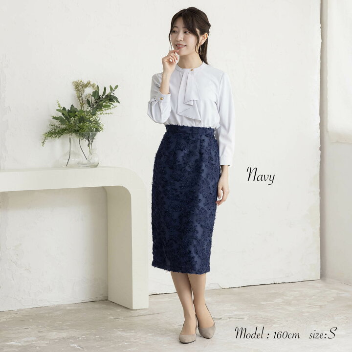 楽天市場】スカート オフィス 通勤服 レディース bow カットジャガード 