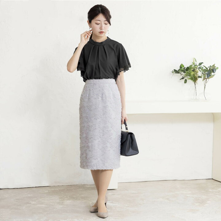 楽天市場】スカート オフィス 通勤服 レディース bow カットジャガード 