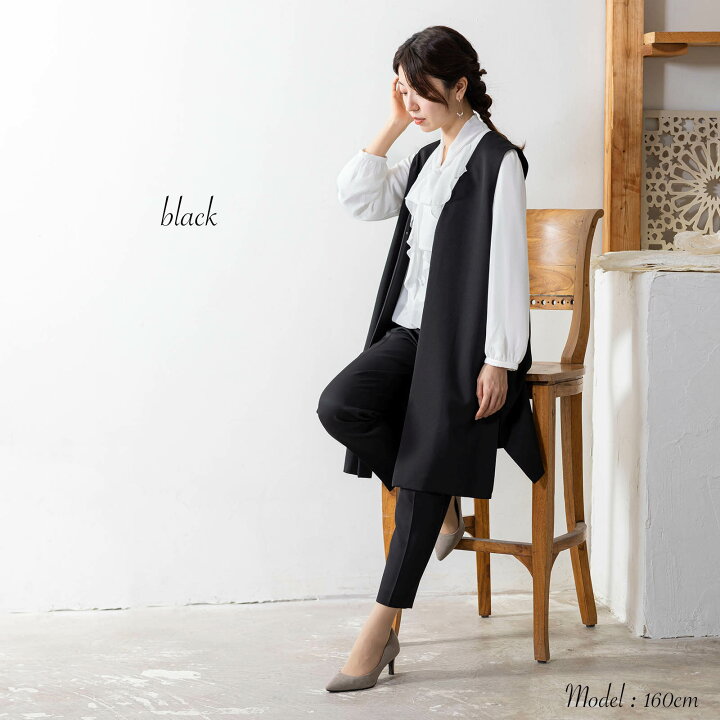 楽天市場】【3,000円OFF】 ジレ セットアップ bow 通勤服 パンツスーツ 