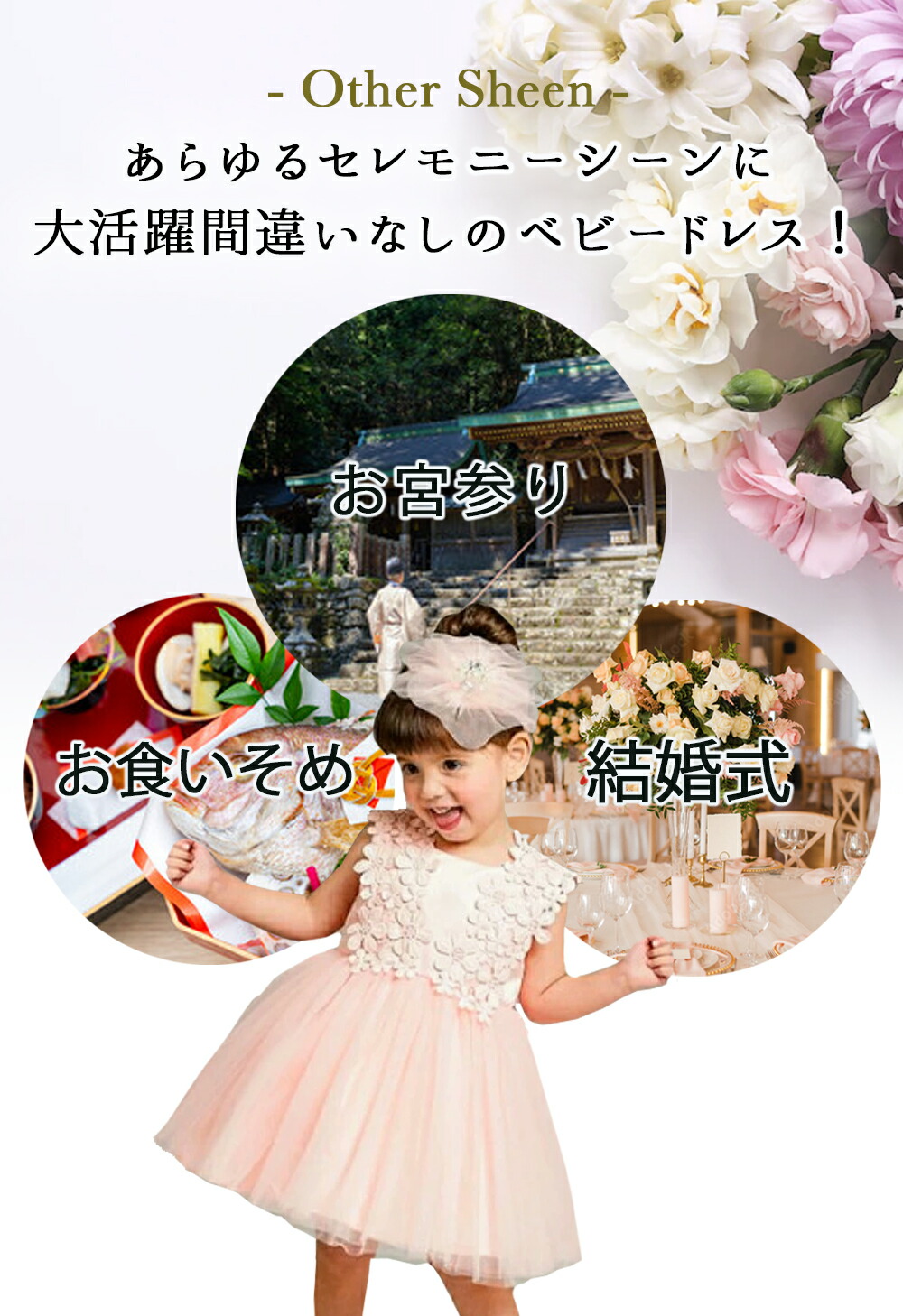 楽天市場】◇【2色5サイズ】 ベビードレス 子供 赤ちゃん 結婚式