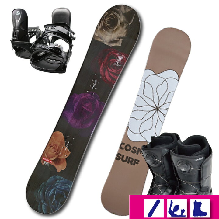 楽天市場】2024 スノーボード 3点セット COSMICSURF VIVACHE-BLACK+  