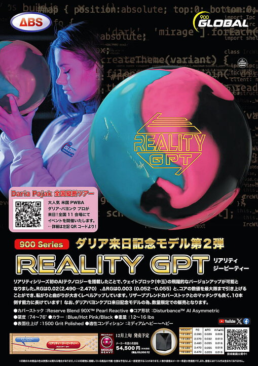 楽天市場】【900GLOBAL】 リアリティ・GPT : ボウラーズショップ 