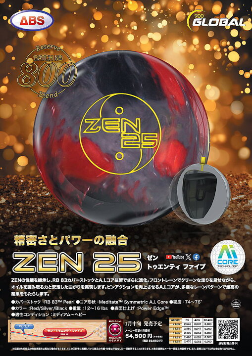 楽天市場】【900GLOBAL】 ゼン・25 : ボウラーズショップ プリメーロ
