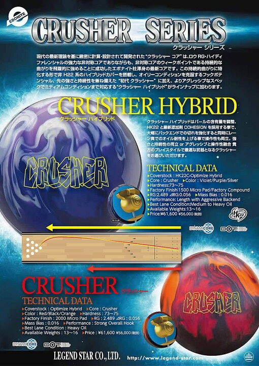 楽天市場】【EBONITE】 クラッシャー ハイブリッド : ボウラーズ 