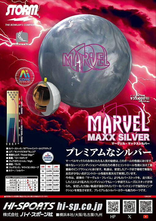 楽天市場】【STORM】 マーヴェルマックス・シルバー : ボウラーズ 