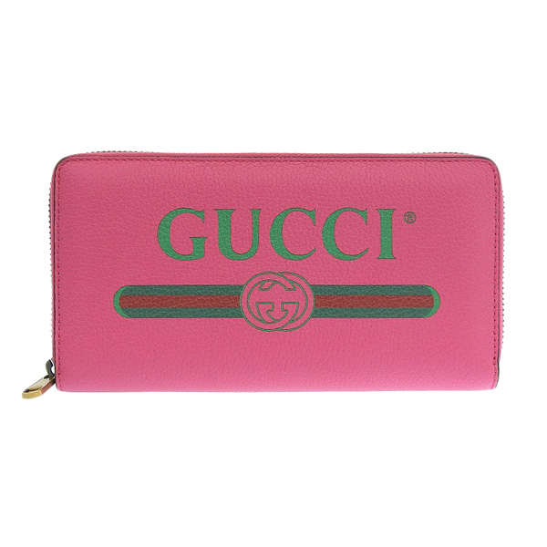 海外 正規品】 - Gucci gy ピンク 長財布 ジップアラウンド レザー