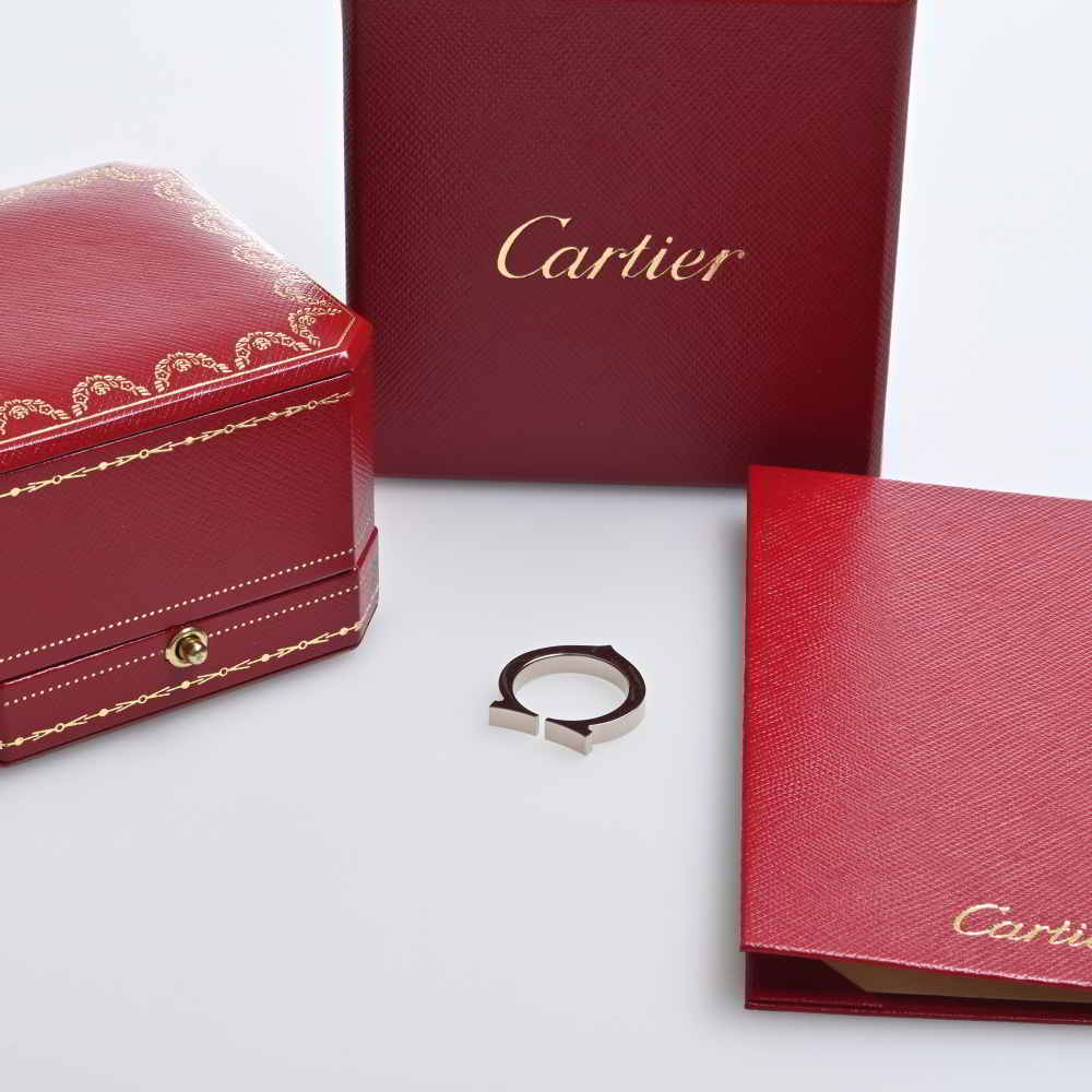 Cartier カルティエ K18WG Cフラット リング - レディース by-