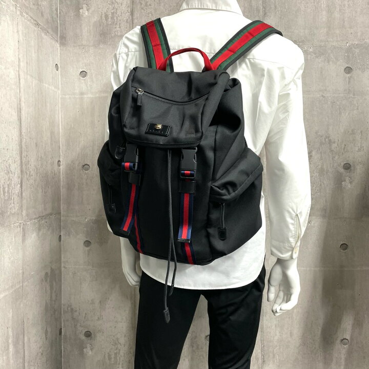楽天市場】グッチ リュック メンズ ウェブライン ストライプ バック 