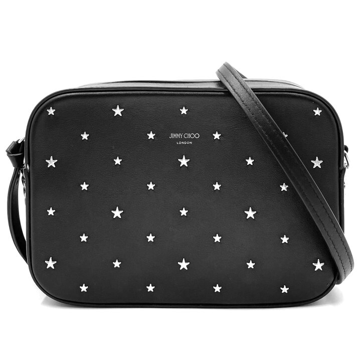 dz23 JIMMY CHOO ブラック 星 スタッズ ショルダーバッグ 