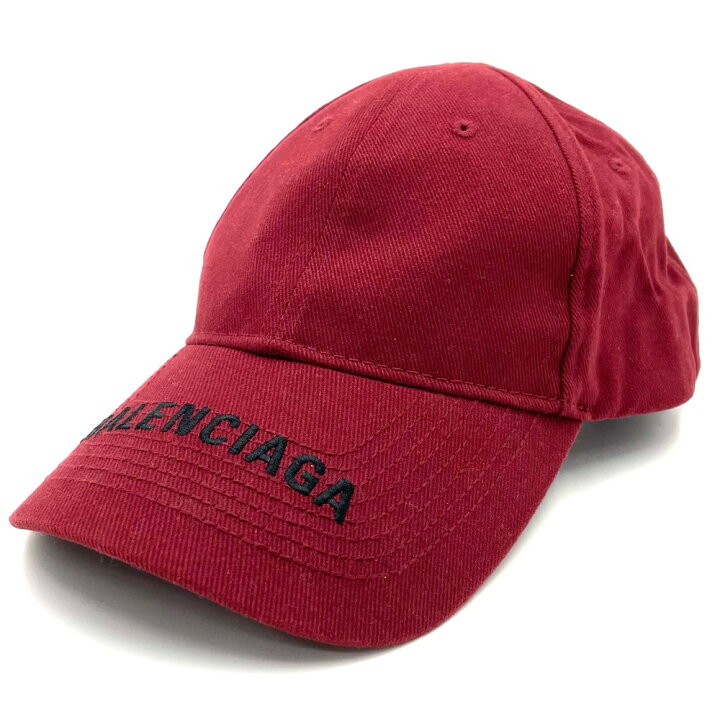 BALENCIAGA◇キャップ/L/コットン/RED/メンズ/バレンシアガ