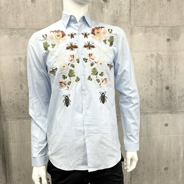 楽天市場】グッチ 長袖シャツ メンズ 刺繍 植物 昆虫 アパレル 服 