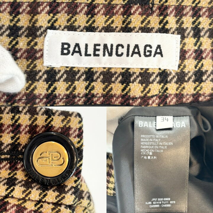 楽天市場】バレンシアガ スカート レディース 千鳥格子 アシンメトリー  