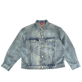シュプリーム デニムジャケット メンズ Sロゴデニムトラッカージャケット ウォッシュ加工 アウター アパレル 服 Supreme M SS24J53401 デニム シルバー金具 コットン 秋 美品【中古品】