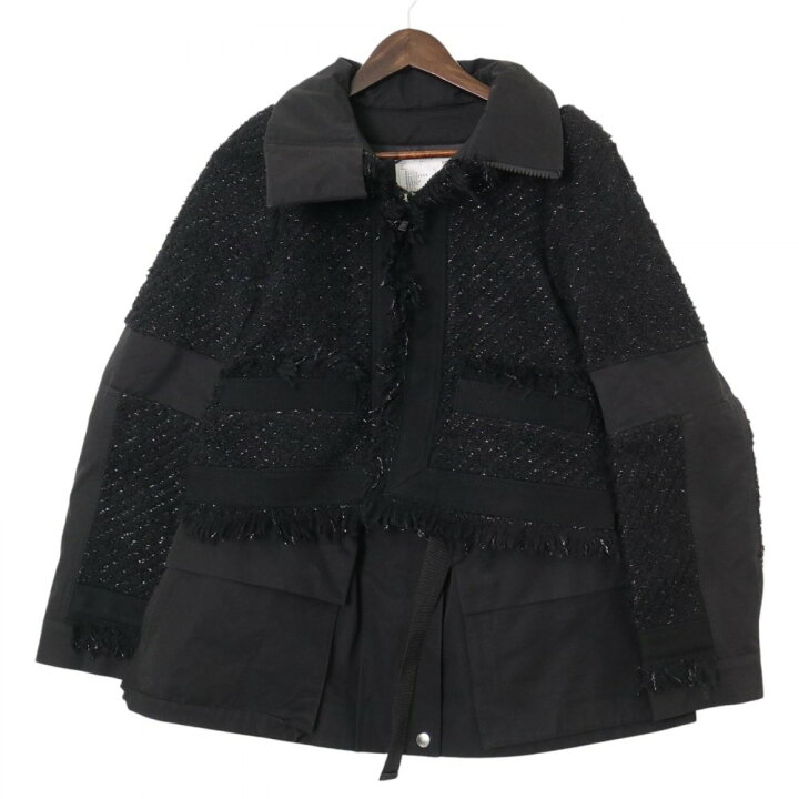 中古】サカイ sacai ス―チングミックス レイヤード ジャケット ロング  