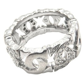 カルティエ 指輪 ユニセックス アントルラセ ジュエリー アクセサリー 18金WG Au750 メンズ レディース CARTIER K18ホワイトゴールド ダイヤモンド 約10号 約8.3g【中古品】