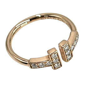 【大売出し】 ティファニー 指輪 レディース ティファニーT Tワイヤーリング ジュエリー アクセサリー 18金PG Au750 TIFFANY&Co. K18ピンクゴールド ダイヤモンド 約6.5号 約2.3g 美品【中古品】