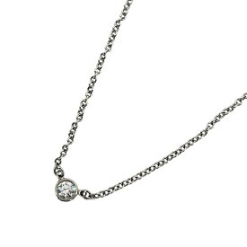 ティファニー ネックレス レディース バイザヤード シングルダイヤモンドペンダント ジュエリー アクセサリー TIFFANY&Co. Pt950プラチナ ダイヤモンド0.08ct 60017827 約2.5g【中古品】
