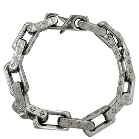 エントリーでポイント10倍 ルイヴィトン ブレスレット メンズ ブレスレットチェーンモノグラム　 アクセサリー Lサイズ LOUIS VUITTON M00308 シルバー 約53.7g【中古品】