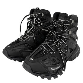 【エントリーでポイント10倍】 バレンシアガ スニーカー メンズ トラックハイカットスニーカー 靴 厚底 シューズ ファッションアイテム 40サイズ 約26.5cm BALENCIAGA 654867 アッパー ブラック 黒 美品【中古品】