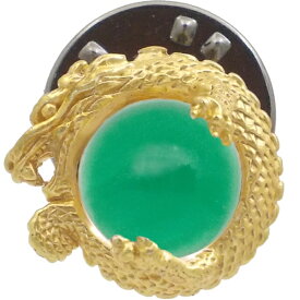 グリーン & ゴールド ドラゴン シルバーピンズ ピンバッジ