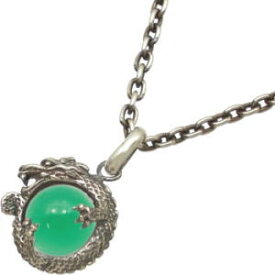 グリーン & ドラゴン シルバーペンダントトップ