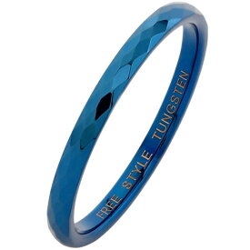 ブルー 2mm カッティング タングステンリング(指輪)*FREE STYLE(フリースタイル)Tungsten