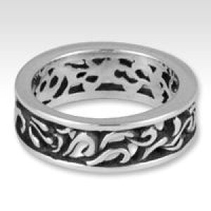 ブラックアラベスクバンド シルバーリング(指輪)*FREE STYLE(フリースタイル)