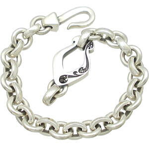 ブラックCZストーンシンプル シルバーブレスレット*FREE STYLE(フリースタイル)