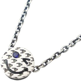 (9月)サファイア スマイル チドリ (千鳥格子) シルバー ペンダント チャーム*SWANKY(スワンキー)誕生石