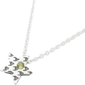(8月)ペリドット スター チドリ (千鳥格子) シルバー ペンダント チャーム*SWANKY(スワンキー)誕生石