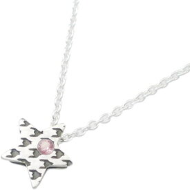 (10月)ピンクトルマリン スター チドリ (千鳥格子) シルバー ペンダント チャーム*SWANKY(スワンキー)誕生石