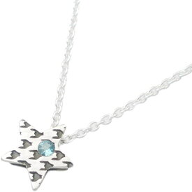 (11月)ブルートパーズ スター チドリ (千鳥格子) シルバー ペンダント チャーム*SWANKY(スワンキー)誕生石