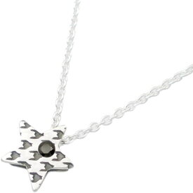 ブラックジルコニア スター チドリ (千鳥格子) シルバー ペンダント チャーム*SWANKY(スワンキー)