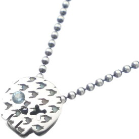 (3月)アクアマリン ドクロ チドリ (千鳥格子) シルバー ペンダント チャーム*SWANKY(スワンキー)誕生石