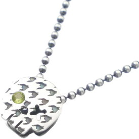 (8月)ペリドット ドクロ チドリ (千鳥格子) シルバー ペンダント チャーム*SWANKY(スワンキー)誕生石