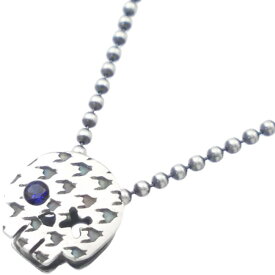 (9月)サファイア ドクロ チドリ (千鳥格子) シルバー ペンダント チャーム*SWANKY(スワンキー)誕生石