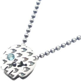 (11月)ブルートパーズ ドクロ チドリ (千鳥格子) シルバー ペンダント チャーム*SWANKY(スワンキー)誕生石