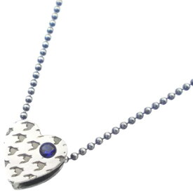 (9月)サファイア ハート チドリ (千鳥格子) シルバー ペンダント チャーム*SWANKY(スワンキー)誕生石