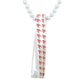 (3月)アクアマリン レッド チドリ (千鳥格子) ツイスト シルバー ペンダント トップ*SWANKY(スワンキー)誕生石