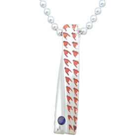 (9月)サファイア レッド チドリ (千鳥格子) ツイスト シルバー ペンダント トップ*SWANKY(スワンキー)誕生石