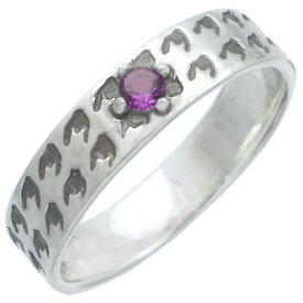 (2月)アメジスト チドリ シルバーリング(指輪)*SWANKY(スワンキー) 千鳥格子 誕生石